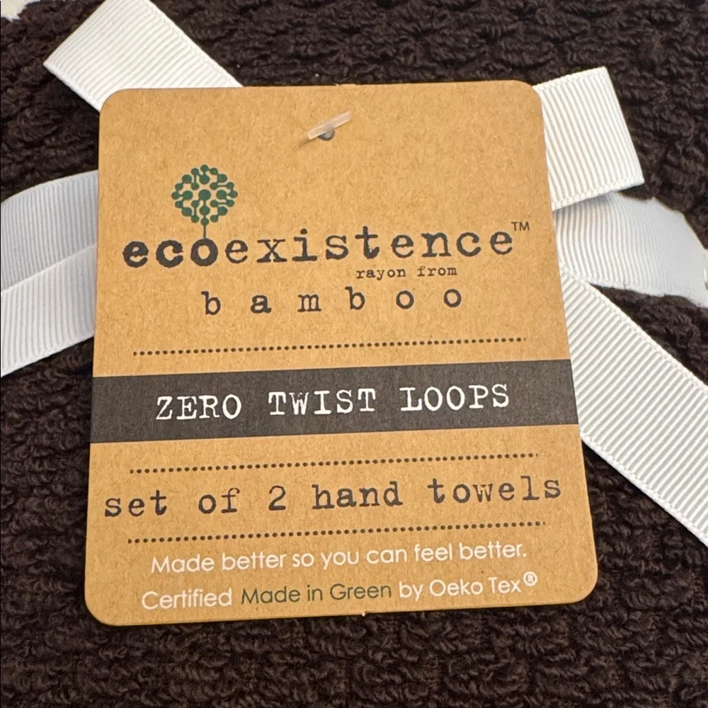 8pc ECOEXISTENCE Bamboo Zero Twist Loops Bath Towel Set-Dark Chocolate-DKCHOC25